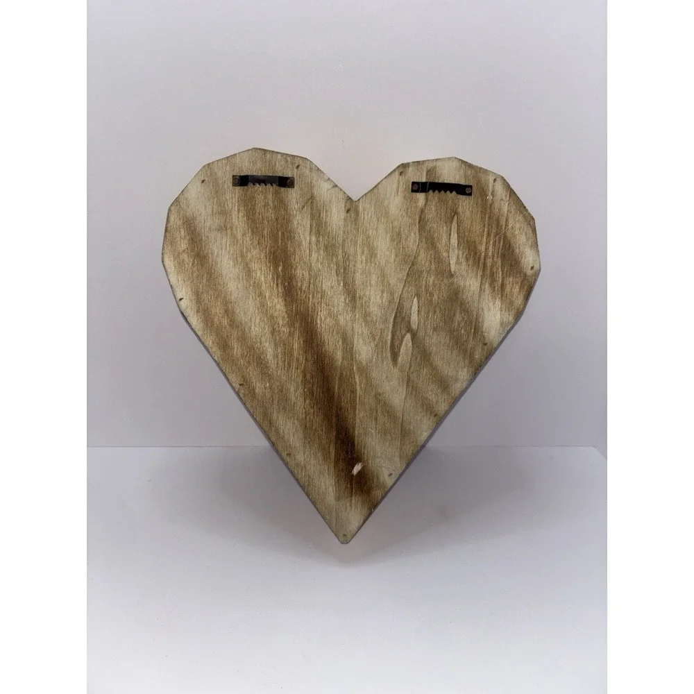 Wooden Heart Shaped Succulent Planter Box Wall Hanging